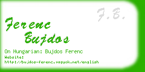 ferenc bujdos business card